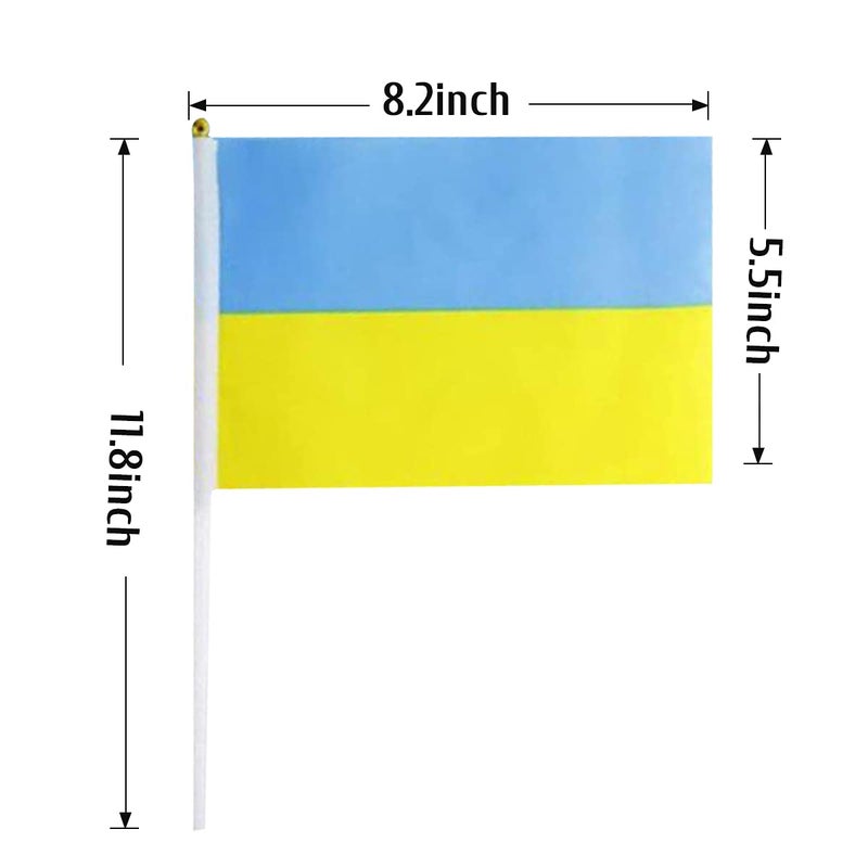 mflagperft Ukraine Flag Ukrainian Flag, Small Mini Handheld Ukraine Flags on Stick, Ideal for Party Parades Sports Events Patriotic Festival Decorations - Image 3